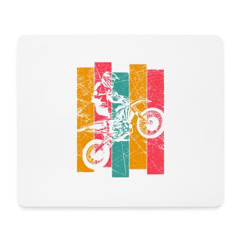 Vintage motocross enduro motorcyclist men - Mouse Pad (horizontal) - white - Front