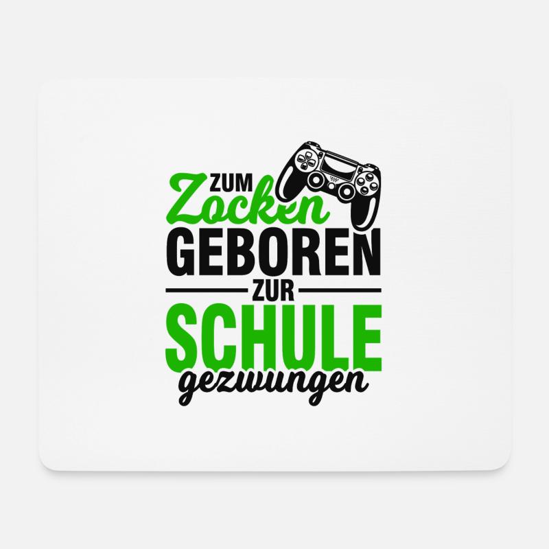 Zocken Zocker Gaming Gamer Schüler Geschenk - Mousepad (Querformat) - Weiß