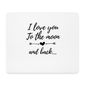 Cadeau 'I love you to the moon and back', Amour - Tapis de souris (format paysage) - blanc - Devant