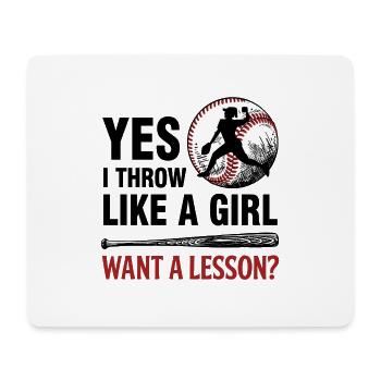 Baseball Woman Pitcher Gift - Mouse Pad (horizontal) - white - Front