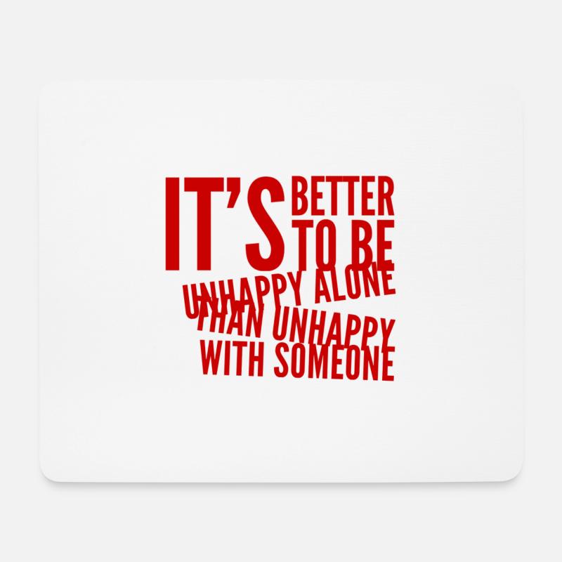 unglücklich und einsam - Mousepad (Querformat) - Weiß
