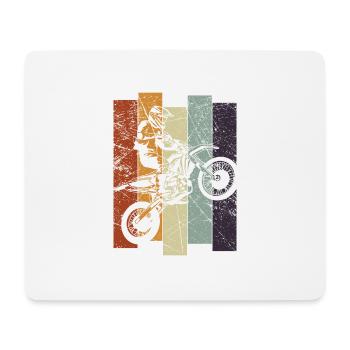 Vintage Motorcross Dirtbike Enduro Motorcyclist - Mouse Pad (horizontal) - white - Front