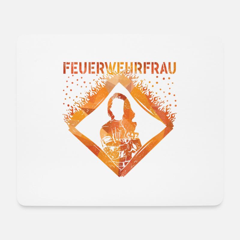 Feuerwehrfrau Feuerwehr - Mousepad (Querformat) - Weiß