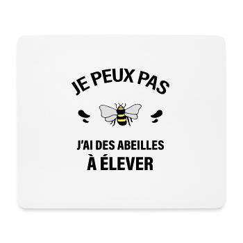 JE PEUX PAS J'AI DES ABEILLES À ÉLEVER - Tapis de souris (format paysage) - blanc - Devant