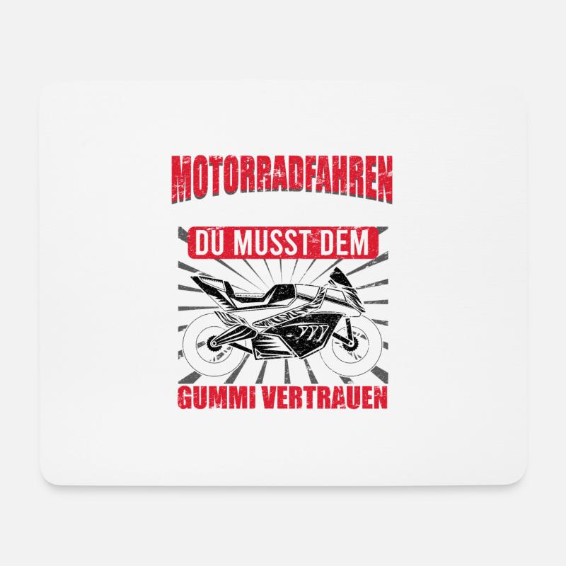 Motorrad Spruch Racing Biker Supersportler - Mousepad (Querformat) - Weiß
