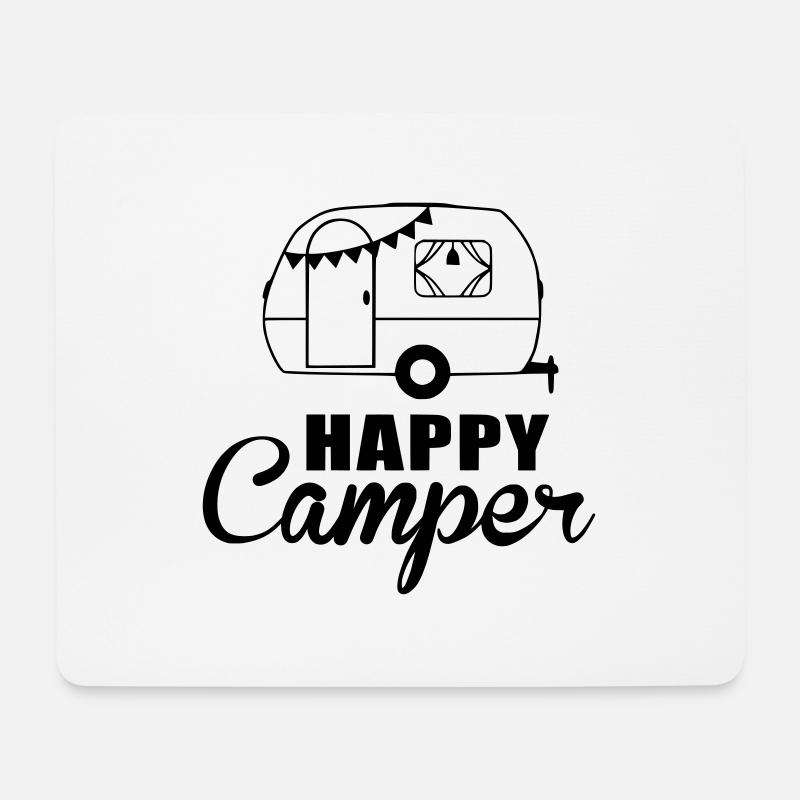 camper happy - Mousepad (Querformat) - Weiß