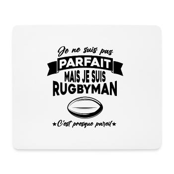 pas parfait mais rugbyman,rugby,humour - Tapis de souris (format paysage) - blanc - Devant