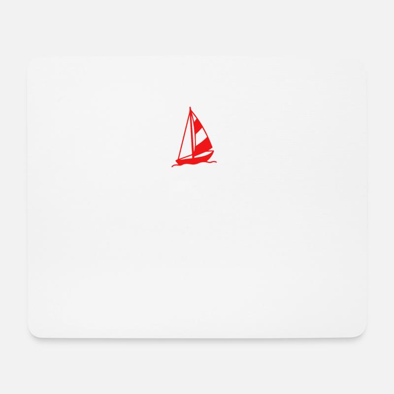 Segler Herzschlag Herzlinie Segelboot Geschenk - Mousepad (Querformat) - Weiß