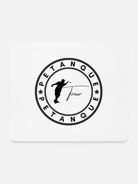 Petanque Logo Silhouette Tireur - Mouse Pad (horizontal) - white