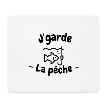 Cadeau 'Garde la pêche !', pour les Pêcheurs - Tapis de souris (format paysage) - blanc - Devant