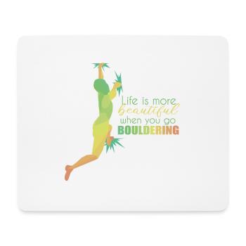 Bouldering - Mouse Pad (horizontal) - white - Front
