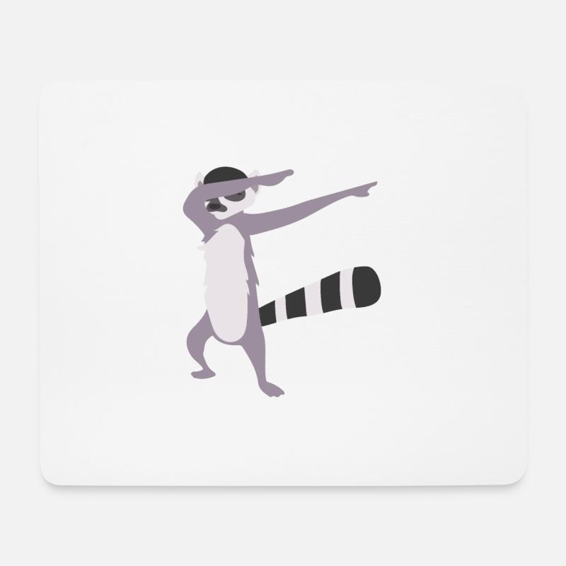 Dabbing Lemur Dab Dancer Lemur Lover Idée cadeau - Tapis de souris (format paysage) - blanc