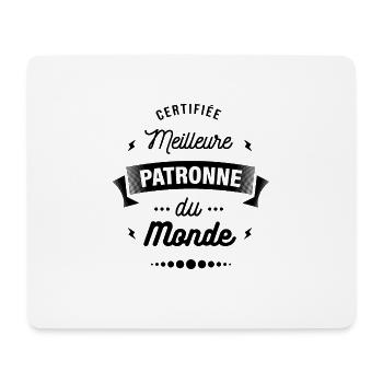 CERTIFIÉE MEILLEURE PATRONNE DU MONDE - Tapis de souris (format paysage) - blanc - Devant