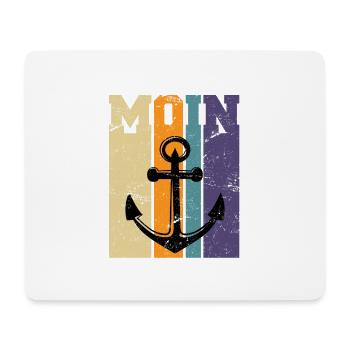 Cadeau d’ancre vintage en allemand plat Moin - Tapis de souris (format paysage) - blanc - Devant