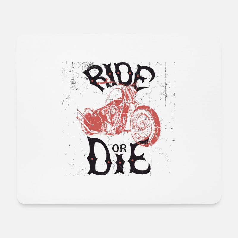 Ride Or Die Motorcycle - Mousepad (Querformat) - Weiß