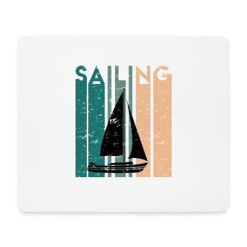 Retro Segler Segelsport Regatta Geschenk Segelboot - Mousepad (Querformat) - Weiß - Vorne