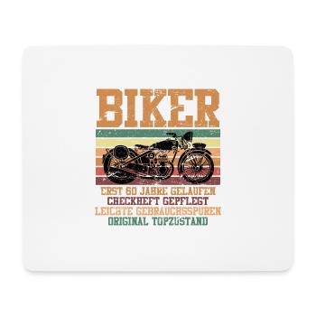 Motorradfahrer 60 Jahre Geschenk 60. Geburtstag - Mousepad (Querformat) - Weiß - Vorne