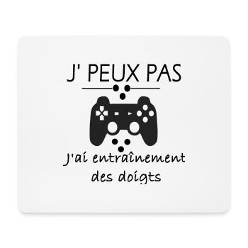 Je peux pas j'ai entrainement des doigts - Tapis de souris (format paysage) - blanc - Devant
