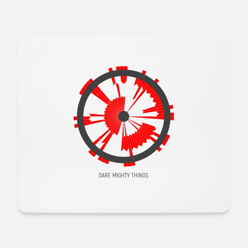 Dare Mighty Things - Weiß/Rot - Mousepad (Querformat) - Weiß