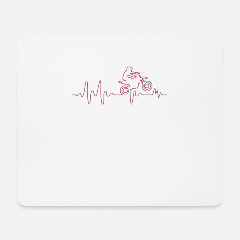 Herzschlag Motorradfahrer Geschenk Männer Biker - Mousepad (Querformat) - Weiß