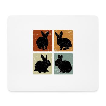 Vintage lapin lapin retro rongeur cadeau - Tapis de souris (format paysage) - blanc - Devant