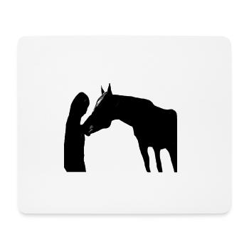 Cheval - Tapis de souris (format paysage) - blanc - Devant