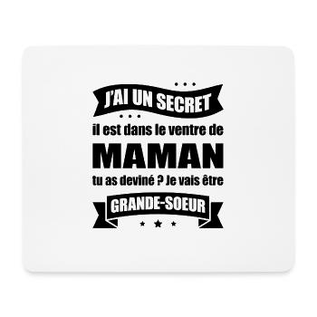 JE VAIS ÊTRE GRANDE-SŒUR - Tapis de souris (format paysage) - blanc - Devant