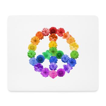 Blumen Peace Flowerpower - Mousepad (Querformat) - Weiß - Vorne