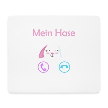 Hasen Geschenk Spruch Mein Hase ruft an - Mousepad (Querformat) - Weiß - Vorne