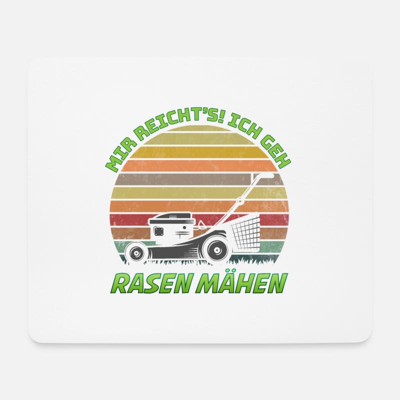 Rasenmäher Gärtner Gärtnerei Gartenarbeit - Mousepad (Querformat) - Weiß