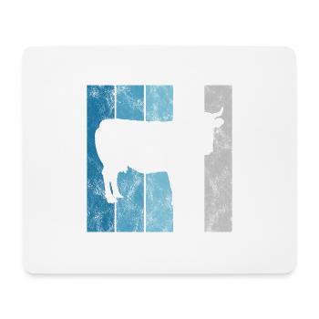Vaches agriculteurs bovin agricole vache paysan retro - Tapis de souris (format paysage) - blanc - Devant