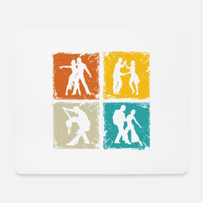 Salsa Tänzer retro Quadrate Salsa Tänzer Geschenk - Mousepad (Querformat) - Weiß