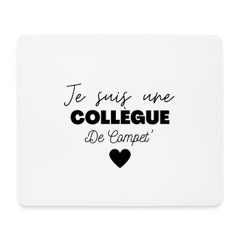 je suis une collègue de compet coeur t shirt - Tapis de souris (format paysage) - blanc - Devant