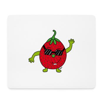 Fraise - Tapis de souris (format paysage) - blanc - Devant