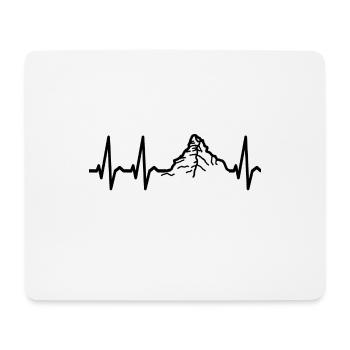 Heartbeat Mountain pour blanc - Tapis de souris (format paysage) - blanc - Devant