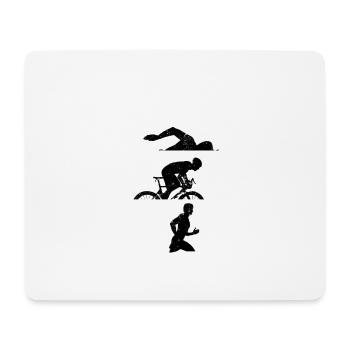 Triathlon Schriftzug Ausdauer Sportler Schwimmer - Mousepad (Querformat) - Weiß - Vorne