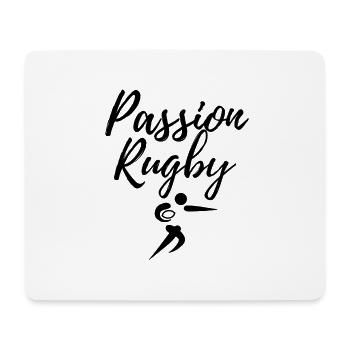 passion rugby ballon ovale joueur de rugby top 14 - Tapis de souris (format paysage) - blanc - Devant