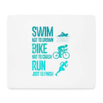 Triathlon Gift Swimming Cycling Running - Mouse Pad (horizontal) - white - Front