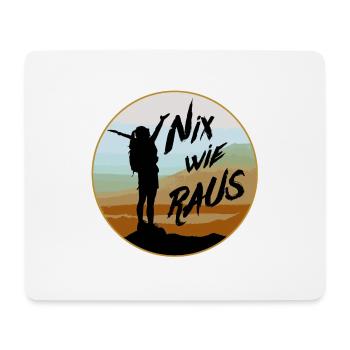 Klettern Wandern Nix wie raus - Mousepad (Querformat) - Weiß - Vorne