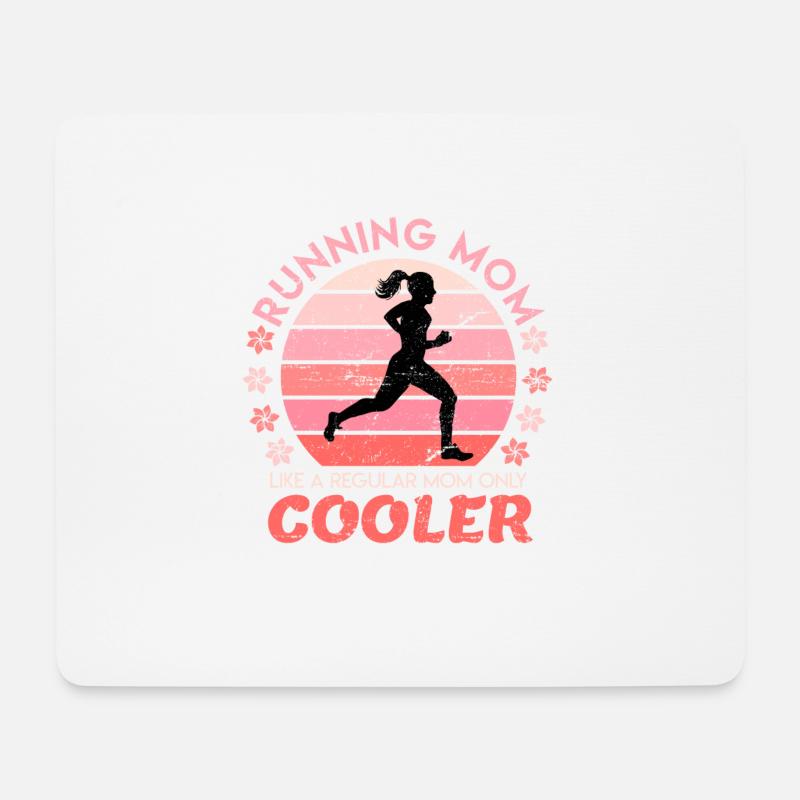 Running Mom Mutter Geschenk Damen Marathon Lauf - Mousepad (Querformat) - Weiß