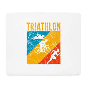 Vintage Triathlon Triathleten Geschenk Ausdauer - Mousepad (Querformat) - Weiß - Vorne