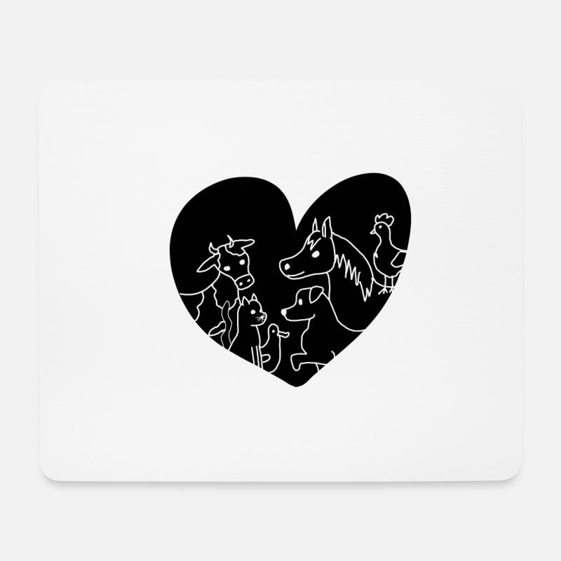 Animals - Mousepad (Querformat) - Weiß
