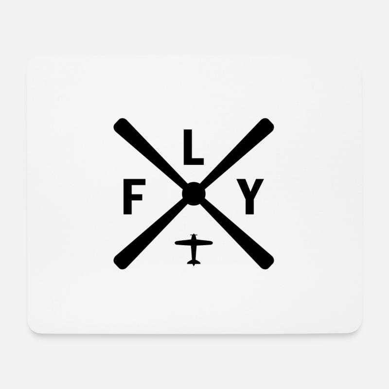 Fly Geschenk Flieger Pilot Flugzeug Copilot - Mousepad (Querformat) - Weiß
