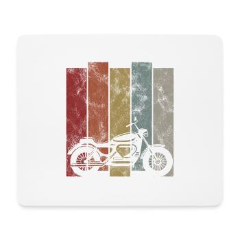 Motorrad Chopper Bobber Retro Motorradfahrer Biker - Mousepad (Querformat) - Weiß - Vorne