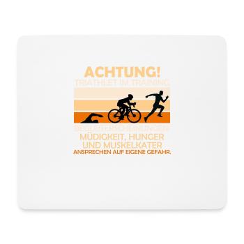 Lustiger Spruch für Triathleten Triathlon Geshcenk - Mousepad (Querformat) - Weiß - Vorne