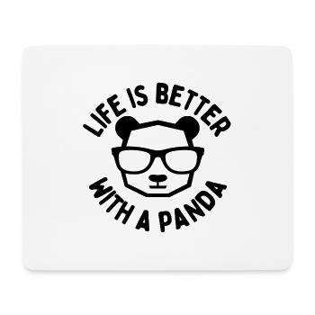 life is better with a panda - t shirt man - Mouse Pad (horizontal) - white - Front