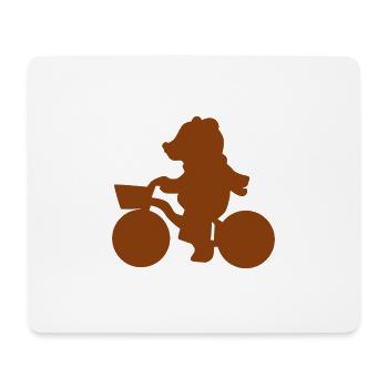 Fahrrad Teddybär Silhouette Geschenkidee - Mousepad (Querformat) - Weiß - Vorne