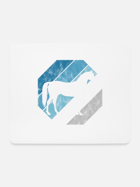 Horse Equestrian Equestrian Pony Riding Horses Retro - Mouse Pad (horizontal) - white