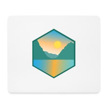 Fjord Norwegen Berg und See Geschenkidee - Mousepad (Querformat) - Weiß - Vorne
