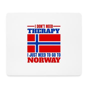I don't need Therapy I just need to go to Norway - Mousepad (Querformat) - Weiß - Vorne